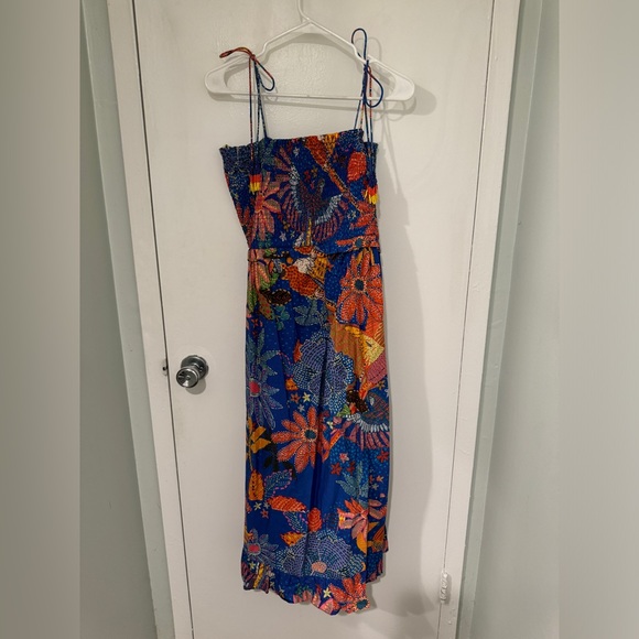 Farm Rio x Anthropologie Smocked colorful dress, NWT, size L - Picture 2 of 4